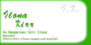 ilona kirr business card